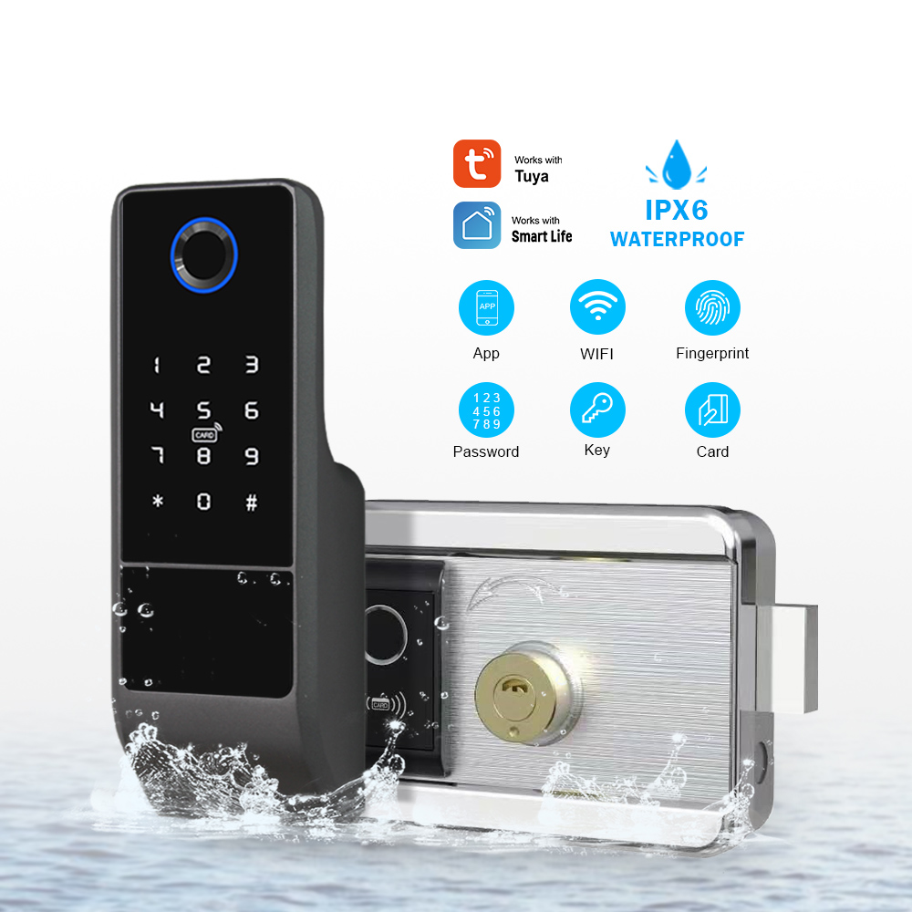 Smart Door Lock Wifi - Wasserdichtes Tuya APP WiFi-Schloss, doppelseitiges elektronisches